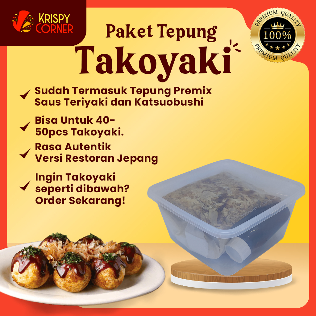 

Paket Tepung Takoyaki Premix / Tepung Takoyaki / Okonomiyaki Instan Halal / Tepung Premix