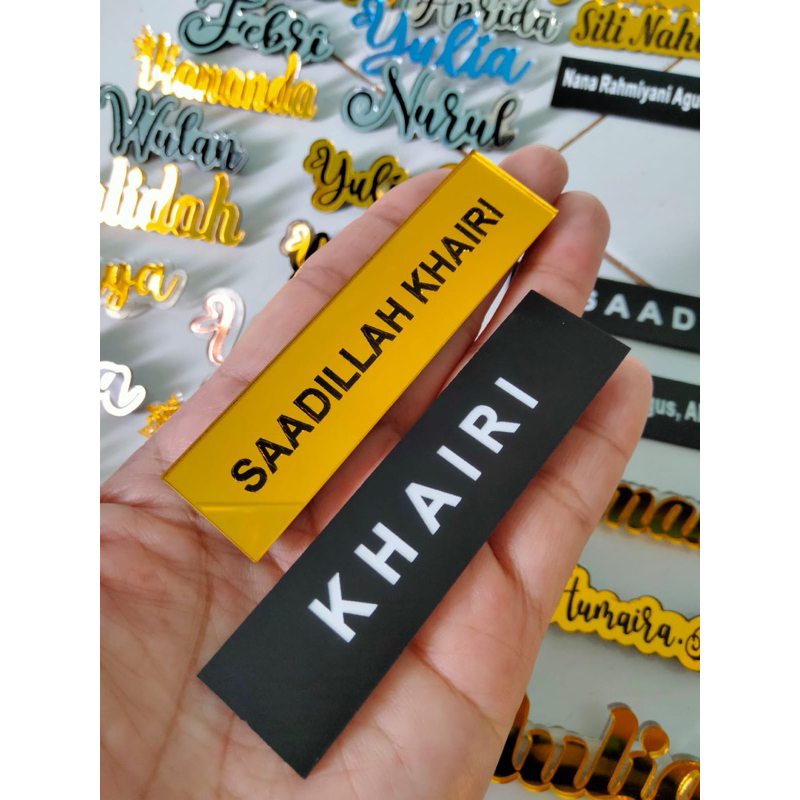 

Name tag / nama dada akrilik