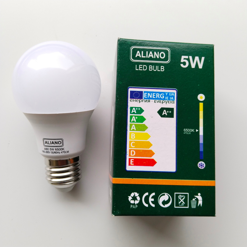 Lampu LED Aliano 5 watt Bohlam LED Rumah 5W Cahaya Putih Terang Murah Bagus