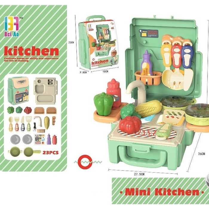 MAINAN MASAK MASAKAN KOPER TAS - MAINAN KITCHEN SET TAS