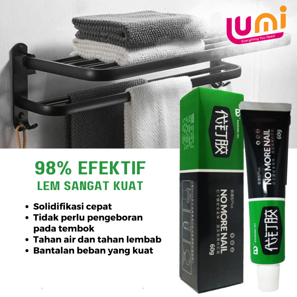 Lem Perekat 60ml Super Kuat Nempel Tembok Dinding Serbaguna Pengganti Paku No More Nail Glue Multifungsi