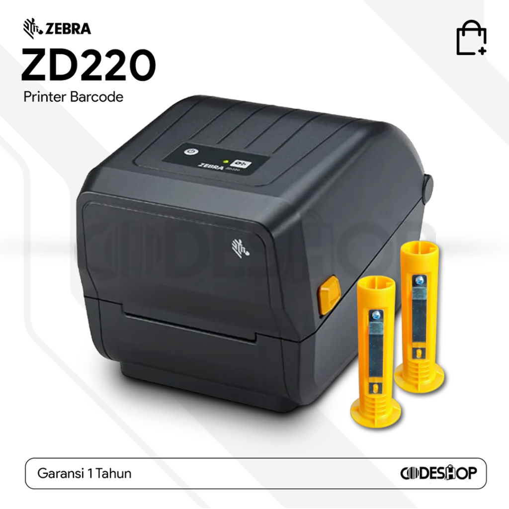 Zebra ZD220 Printer Label Setara ZD230 Plus Sepasang Spindle Ribbon