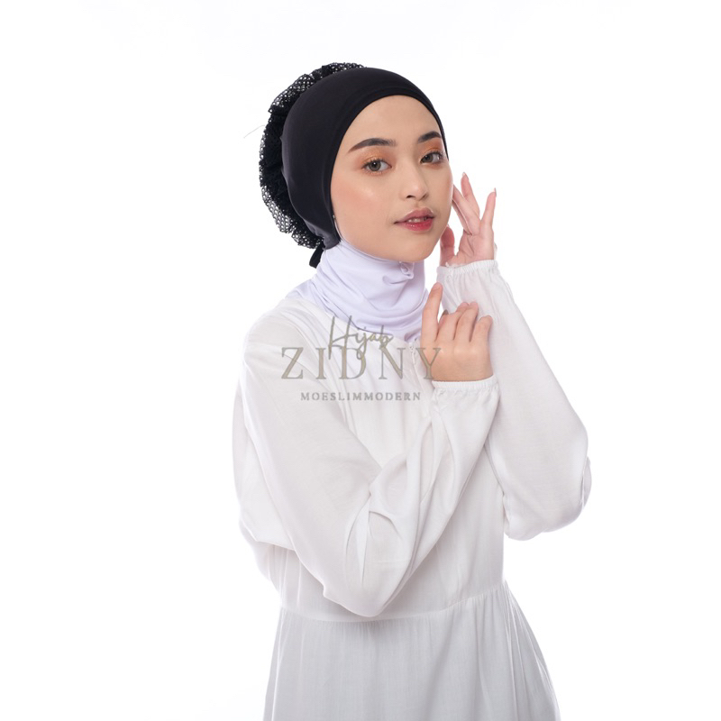 dalaman hijab inner scrunchie renda turkey