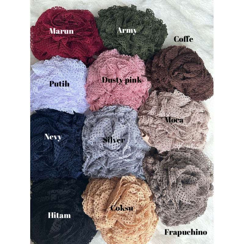 dalaman hijab inner scrunchie renda turkey