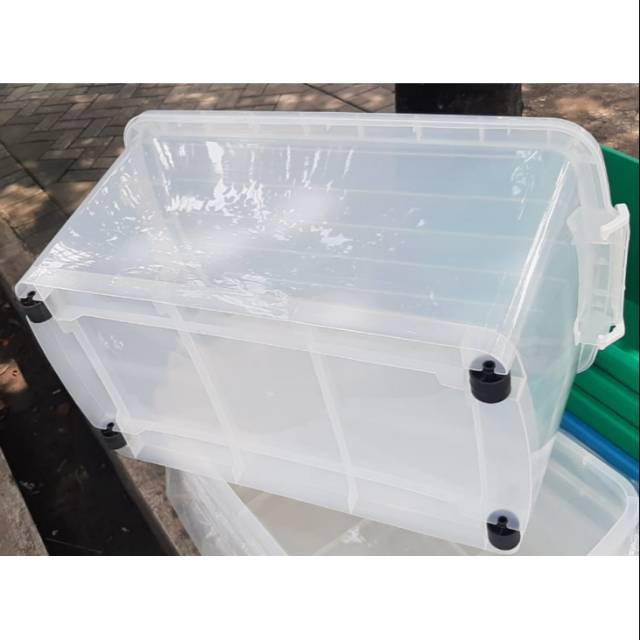 Storage Box Container EZY CB 45 Liter Transparan Bening Kontainer Kotak Perkakas Spare Part Plastik Kualitas SKY Shinpo