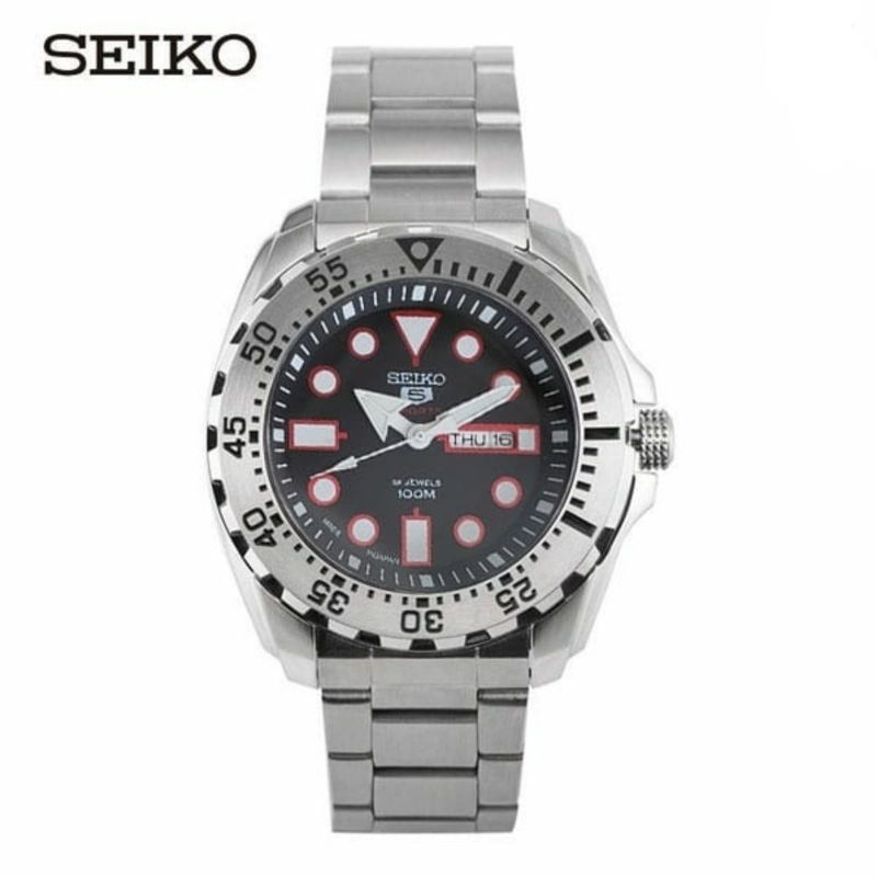 Jam tangan Automatic SEIKO 5 Sports Black dial Stainless steel Caliber 4R36A fullset
