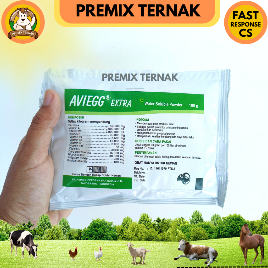 AVIEGG EXTRA 100 gr - Multivitamin Egg Stimulant Pemacu Produksi Telur Ayam dan bebek