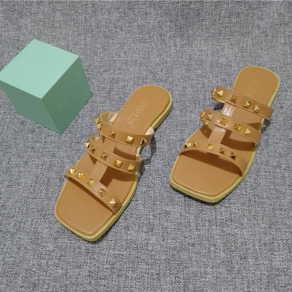 Sandal Flat Wanita Kekinian Sendal Wanita Teplek NESANH - TEAL