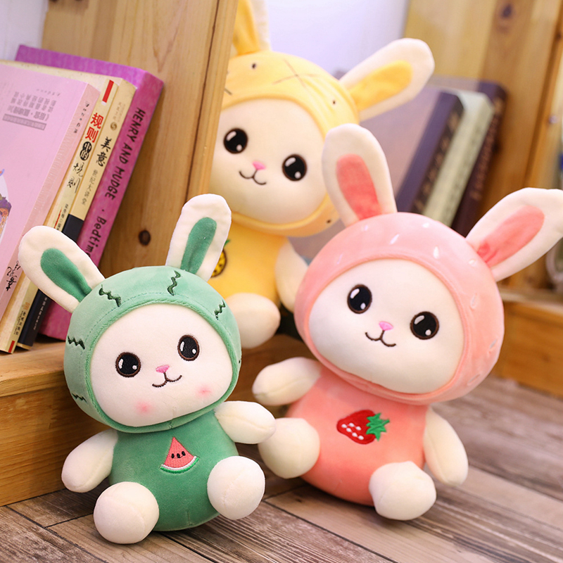 Boneka Kelinci Rabbit Telinga Panjang Lucu Plush Fruit Buah Bahan Halus Lembut Mainan Mewah Kado Ulang Tahun Anak