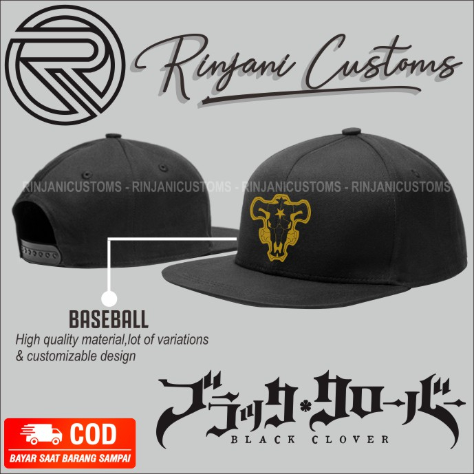 TOPI SNAPBACK BLACK CLOVER - TOPI SNAPBACK ANIME BLACK CLOVER - TOPI SNAPBACK ANIME ASTA - TOPI SNAP