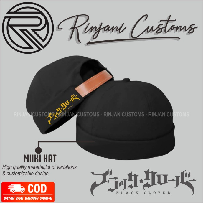 TOPI MIKI BLACK CLOVER - TOPI MIKI ANIME BLACK CLOVER - KOPIAH PECI MIKI JARING ANIME ASTA - TOPI MI