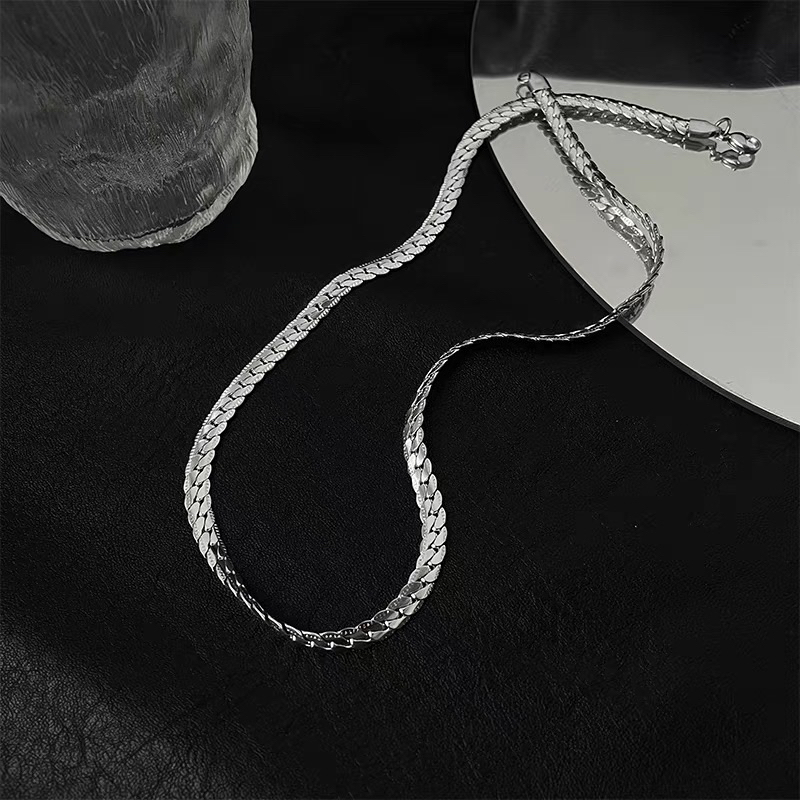 KALUNG TITANIUM  RANTAI PRIA  MODEL SISIK ULAR ANTI KARAT ANTI LUNTUR TERBARU