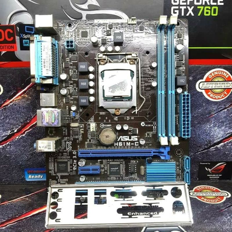 Motherboard Asus H61 Socket LGA 1155 Support Processor SandyBridge IvyBridge Gen 2/3