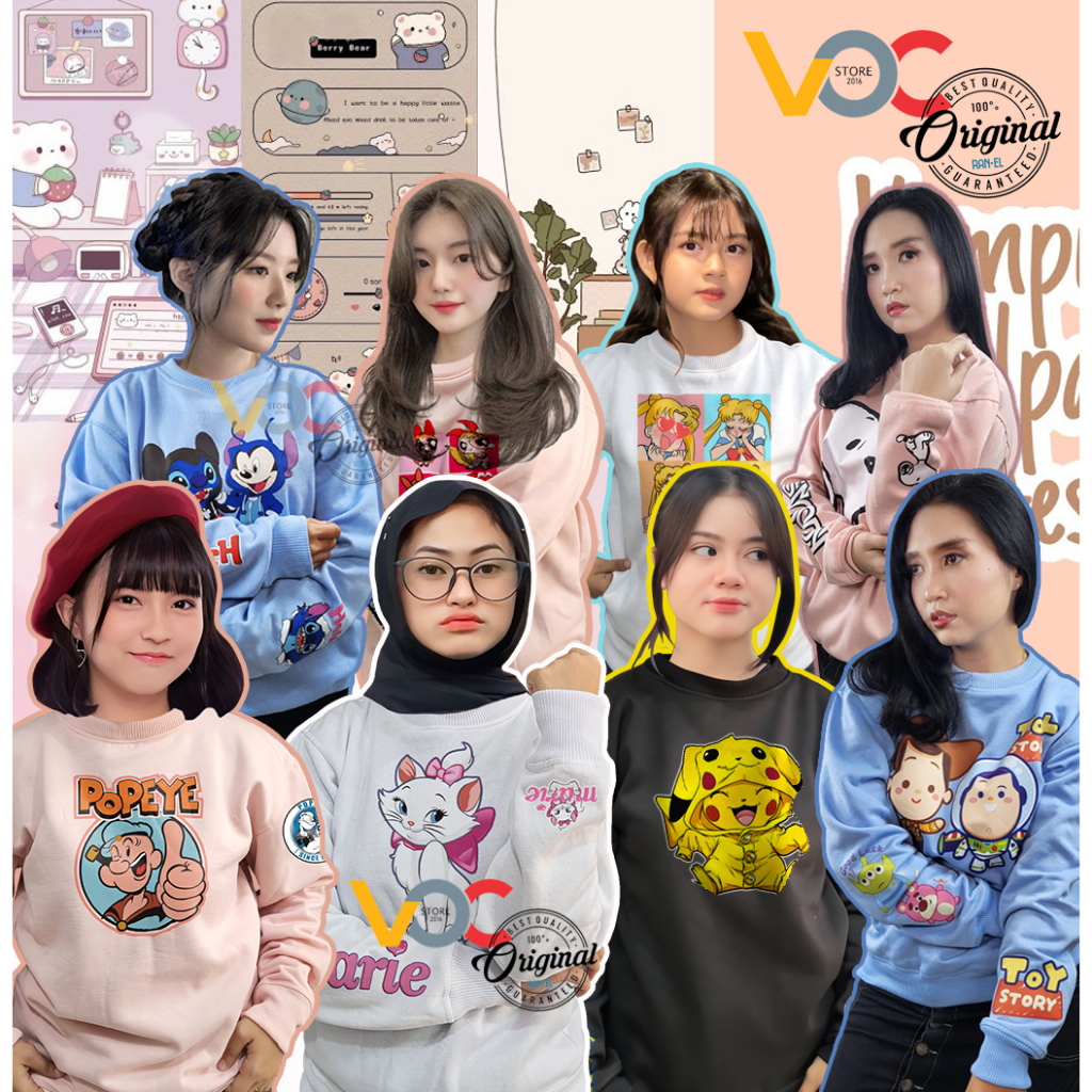 Sweater Pria Wanita Distro SNOOPY Switer Crewneck Fleece Tebal Premium Unisex Oversize