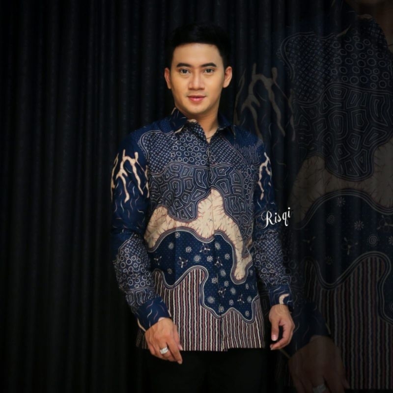 Kemeja Batik Pria lengan panjang kemeja formal pria Batik pria  motir akar