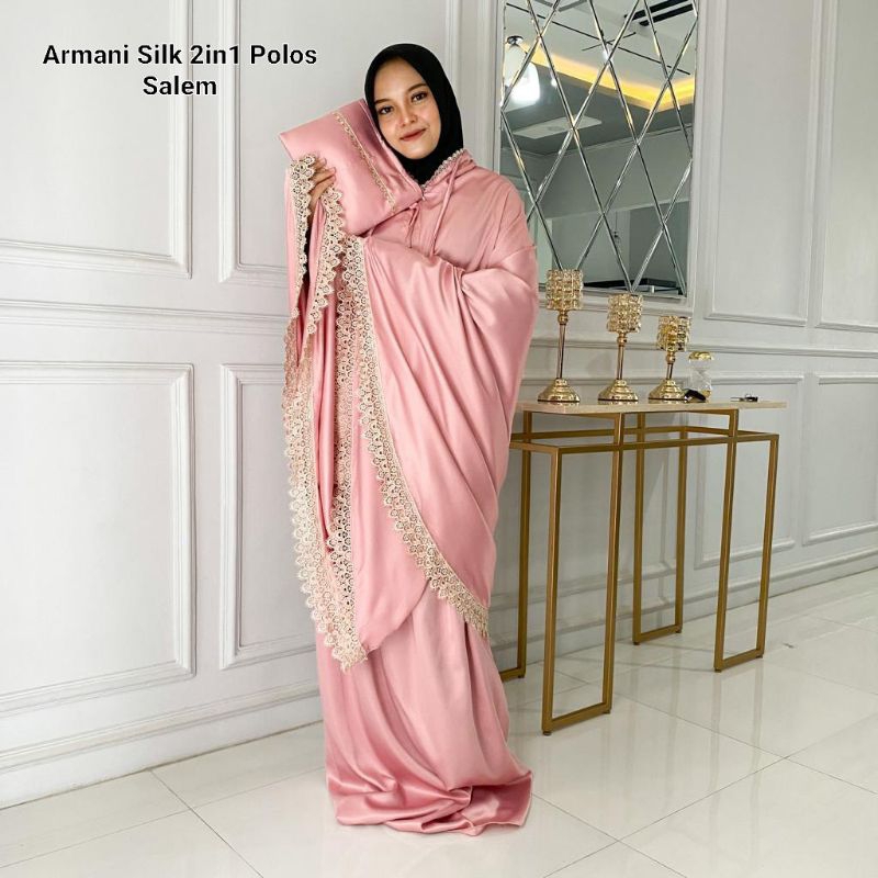 Mukena Velvet Silk 2in1 Polos Jumbo