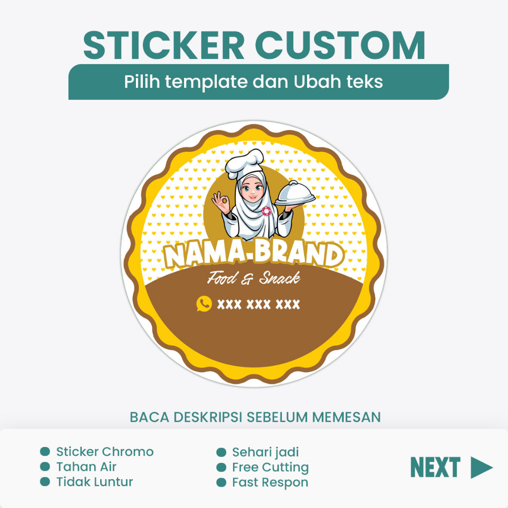 

Cetak Sticker Custom - Sticker cromo , Stiker Lebel Makanan 2 - logo 5