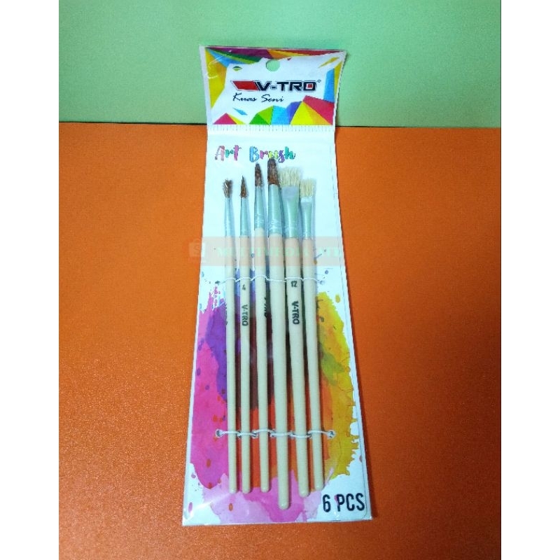 

KUAS LUKIS V-TRO BR-1 SET 6 PCS / KUAS SENI / VTRO PAINT BRUSH