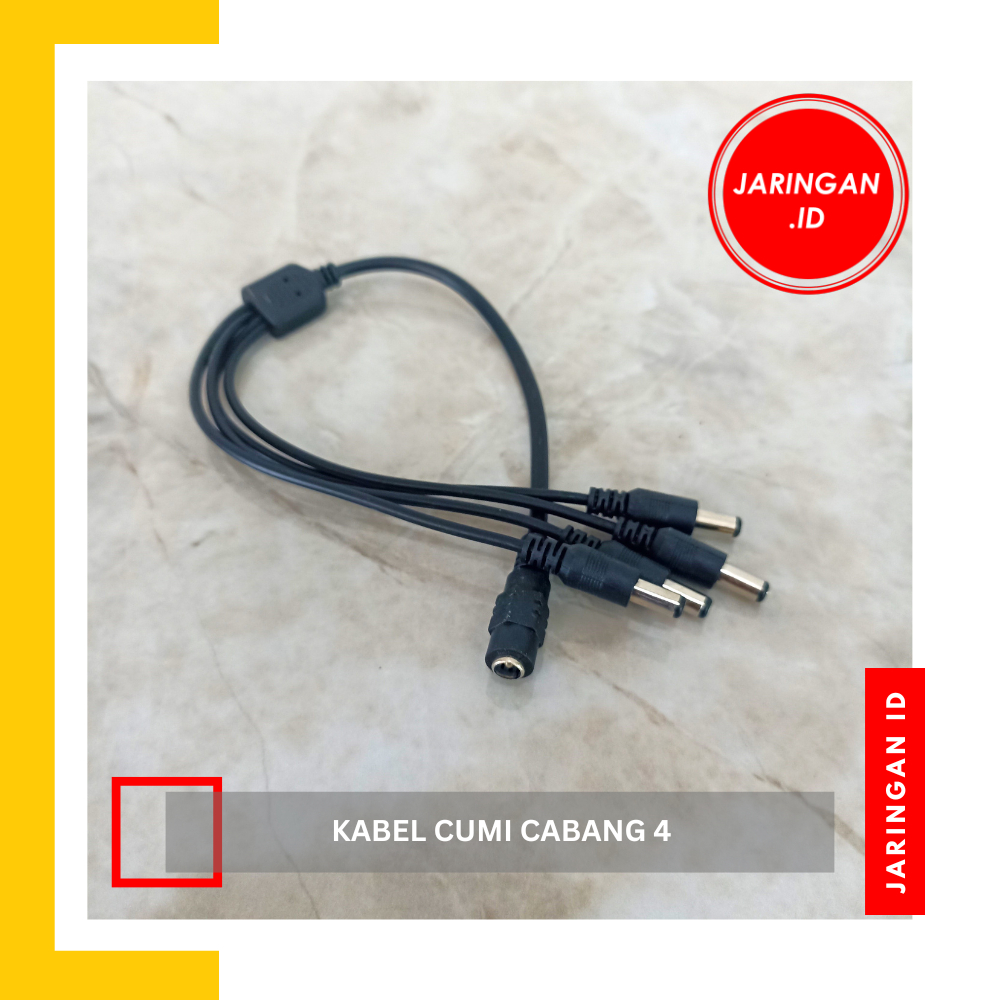 KABEL CUMI CABANG 4 CONNECTOR SPLITTER 1-4 FOR CCTV CAMERA