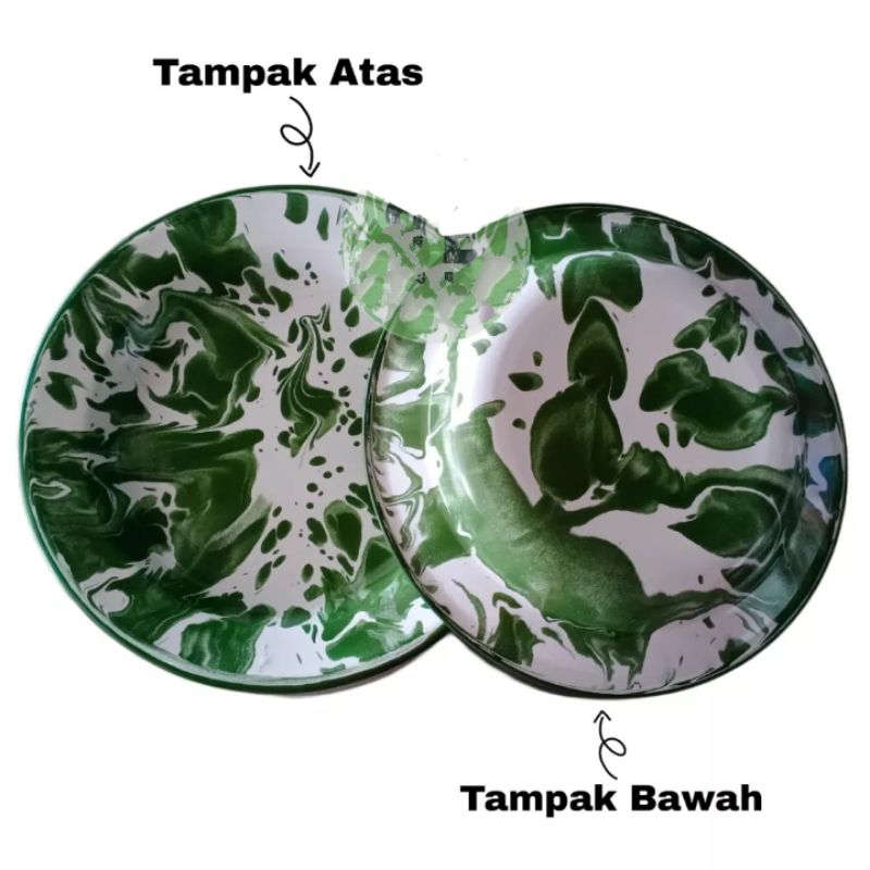 Piring Seng Blurik Piring Enamel Lurik Piring Makan Jadul