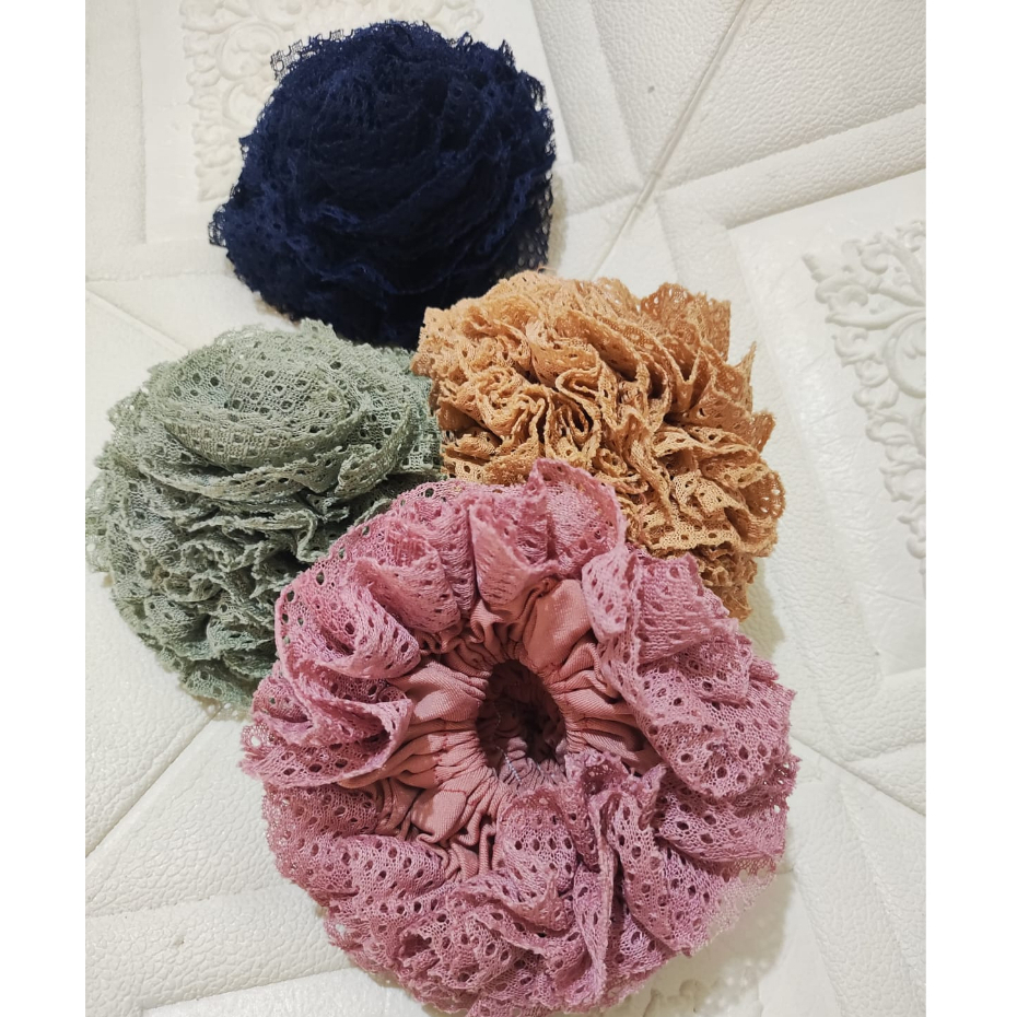 helen_shop86  Cepol Turki  Scrunchie Turkie  Ciput Turkey Brukat Spandek Rayon