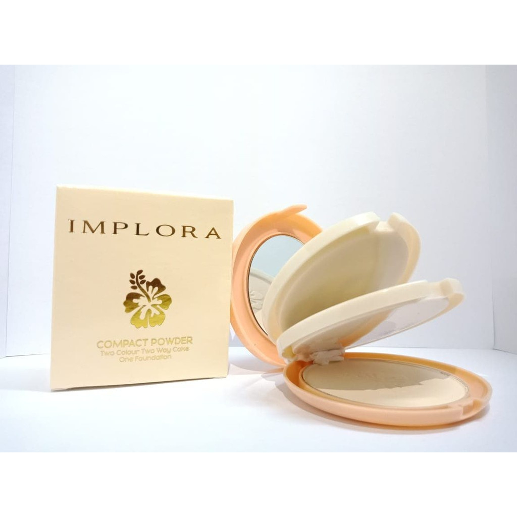 READY STOCK | IMPLORA Bedak Suelutte Compact Powder Two Way Cake 3in1 | Bedak Padat Foundation Powder | Original Product