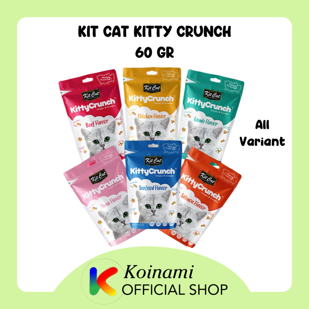 Kit Cat Kitty Crunch 60gr All Varian / Snack Kucing / Makanan Kucing Kit Cat / KittyCrunch