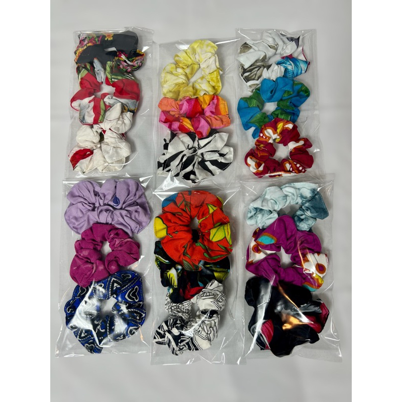 3 PCS SET SCRUNCHIES | KUNCIRAN / IKAT RAMBUT BAHAN RAYON (RANDOM)