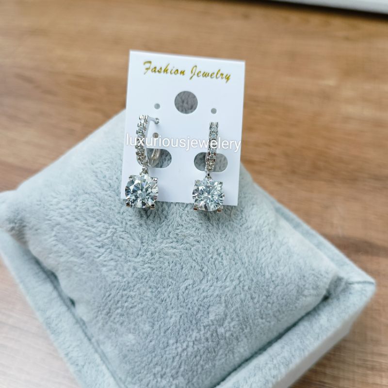 Anting premium model klip Solitaire Juntai