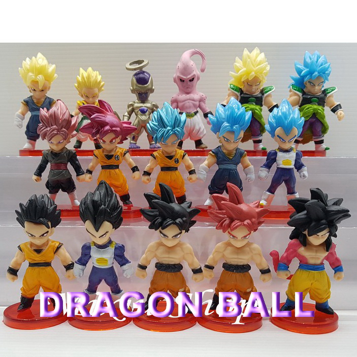 Action Figure Dragon Ball Super Chibi Set of 16 Son Goku Gohan Vegeta