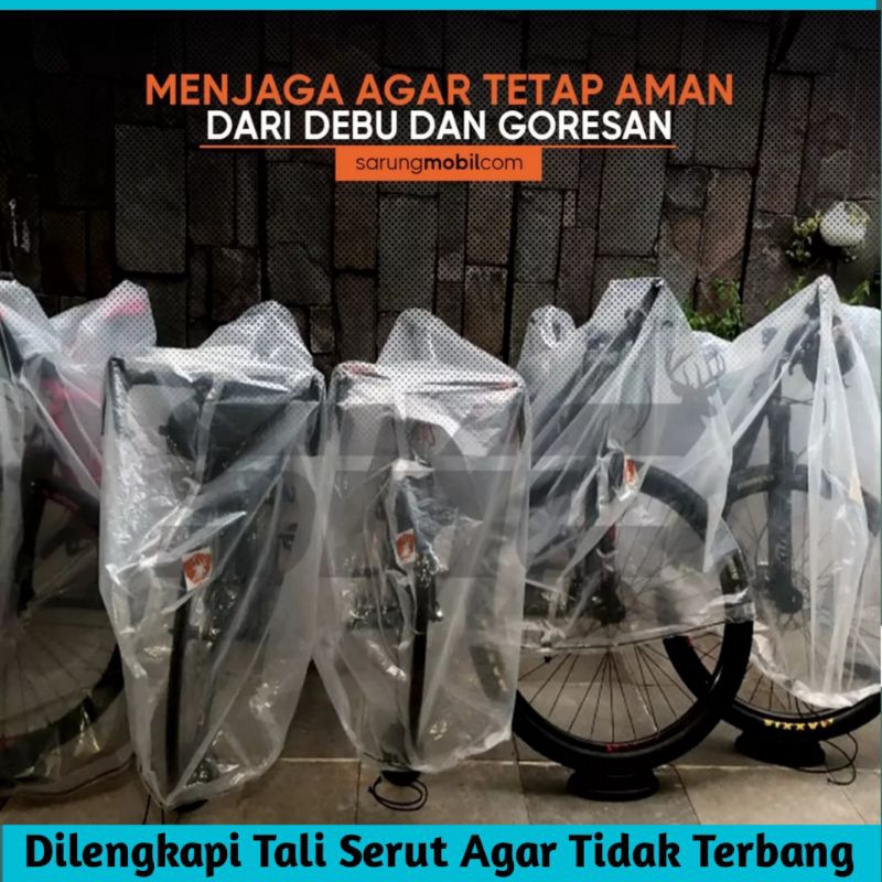 Sarung Cover Sepeda Transparan Universal MTB BMX Sepeda lipat Dll