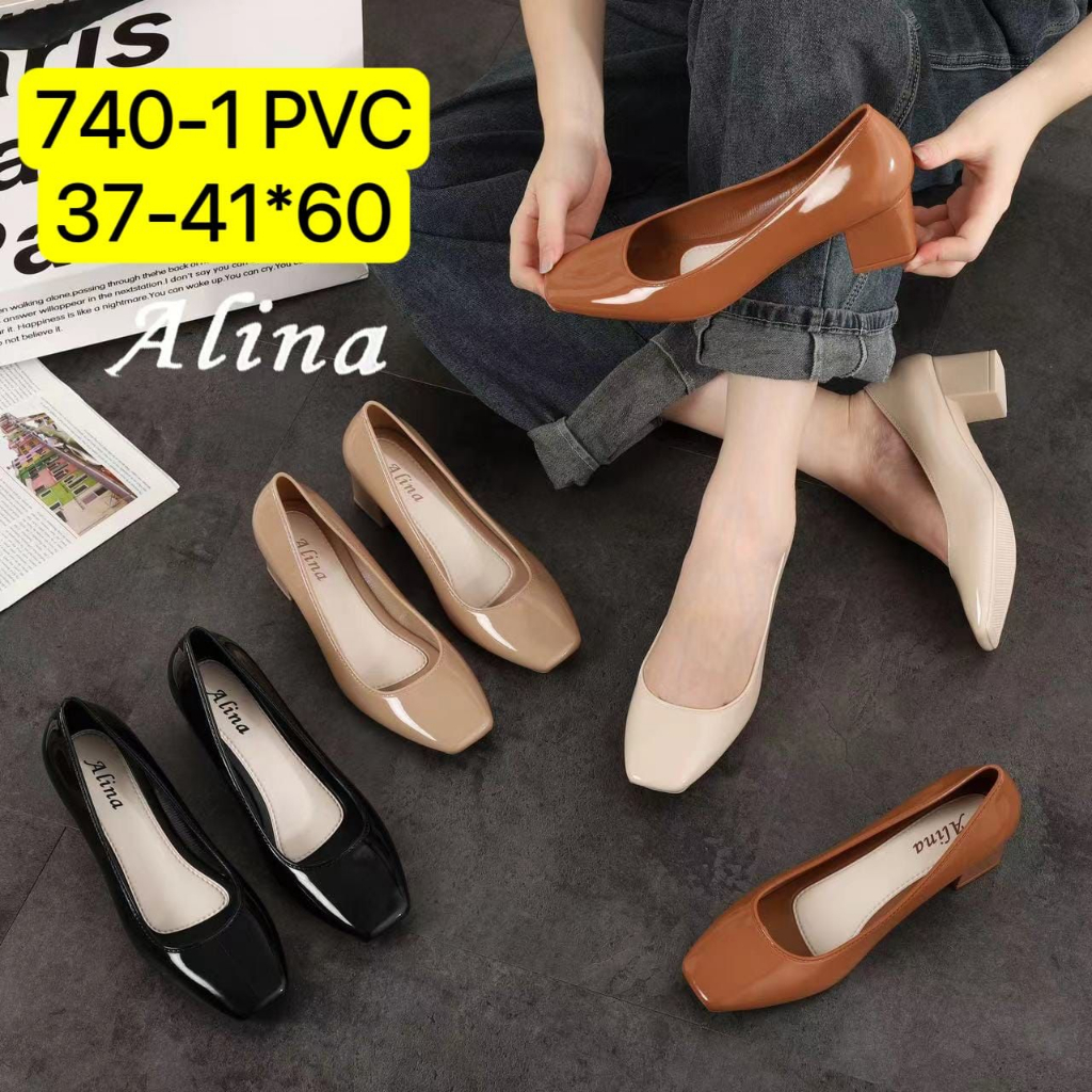 Sepatu Wanita Terbaru/Pantofel Hak Tahu Jelly Alina 740 Import/Sepatu Kerja Korea Kekinian