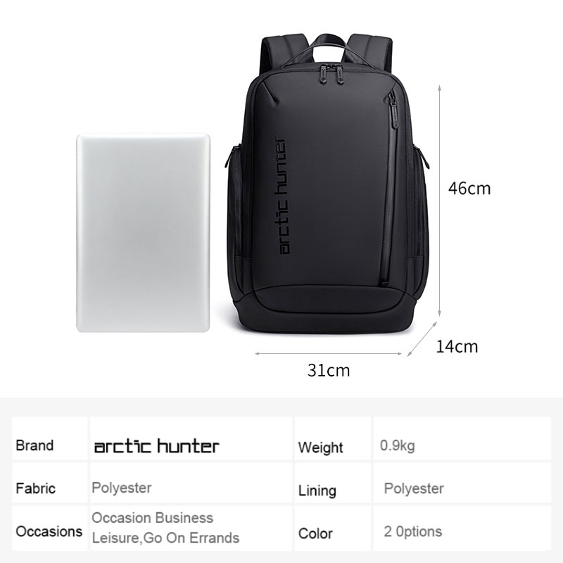 Arctic Hunter B00554 Tas Ransel Kasual Backpack Laptop USB 15.6 Inch