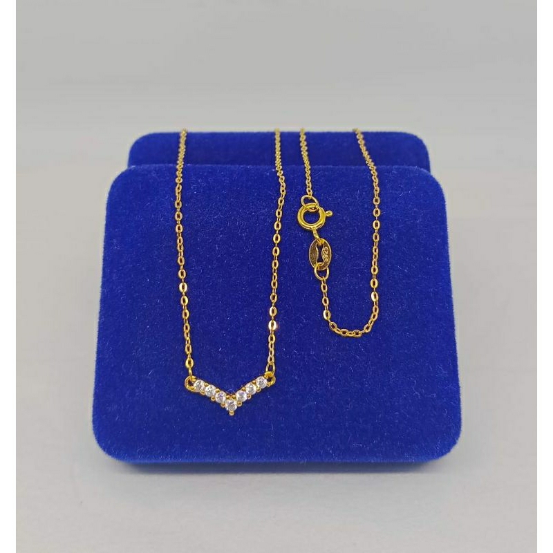 KALUNG KOYE V NORI +MP / KALUNG PERAK ASLI SILVER 925 LAPIS EMAS / KALUNG FASHION WANITA IMPOR