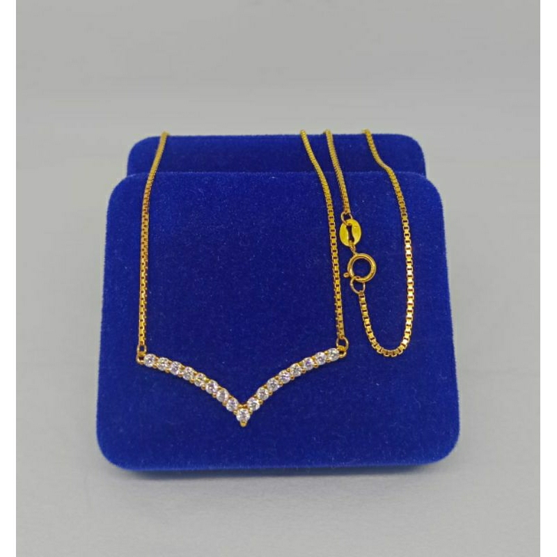 KALUNG KOYE ITALI DAN NORI+  LISTRING MP (KALUNG FUZI / AUREL)/KALUNG PERAK ASLI SILVER 925 LAPIS EMAS / KALUNG FASHION WANITA TERBARU