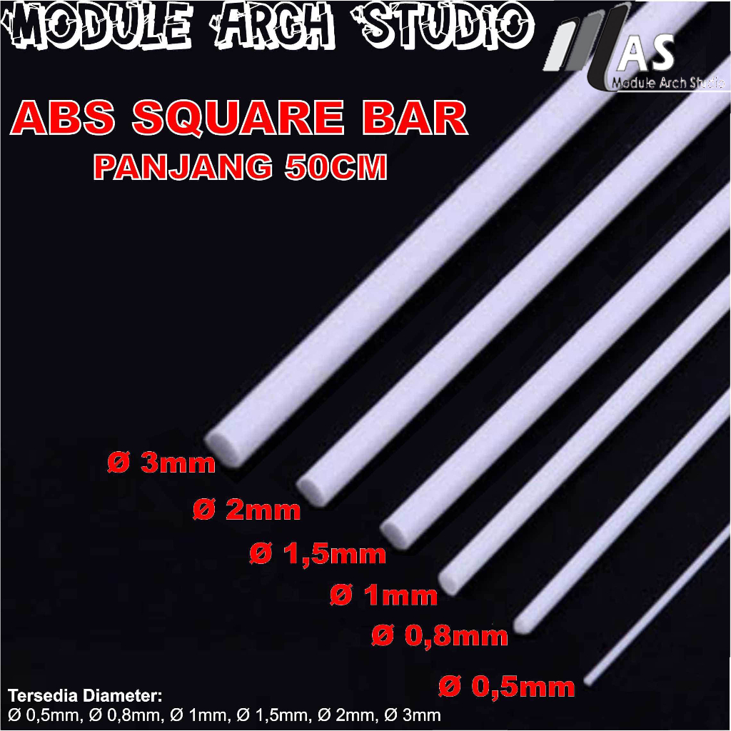 ABS Round Bar - ABS Round Rod - Stick Plastik Padat - Maket Stick