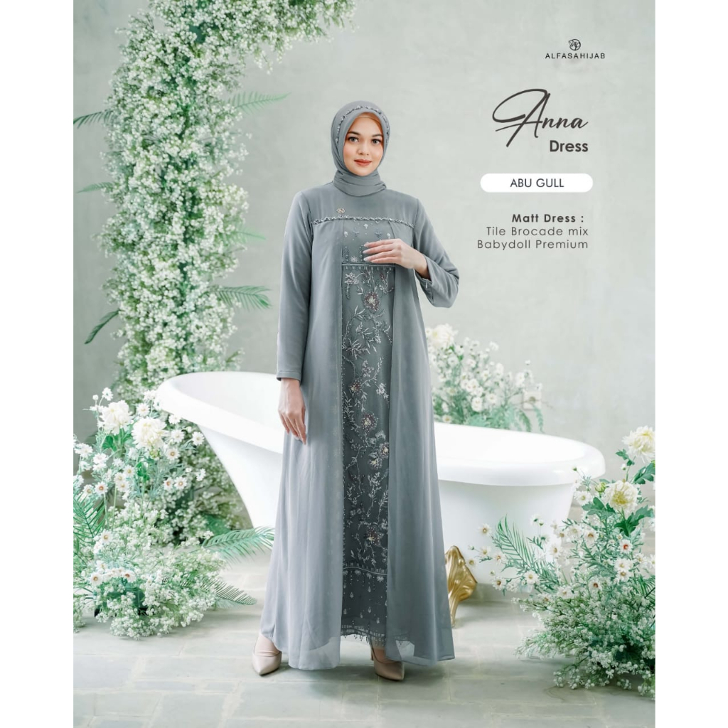 ANNA DRESS BY ALFASA HIJAB || DRESS ALFASA || GAMIS BRADED MURAH || DRESS MUSLIMAH PAYET || GAMIS BR