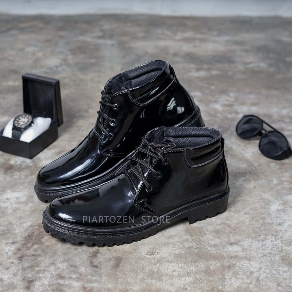 sepatu pdh pskibra doff kilap dinas tni polri security outsole tebal kulit sintetis