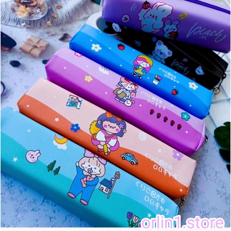 Pouch viny nett / tepak pensil murah / kotak pensil/ tempat pensil