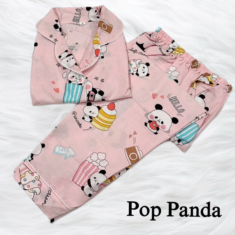 POP PANDA-stelan bajutidur piyama bisa couple mom and kids / pasangan ibu anak