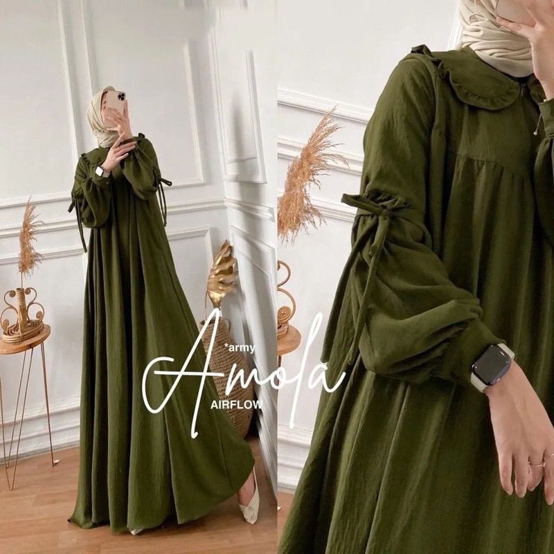 Amola Dress Crincle Airflow Gamis Muslim