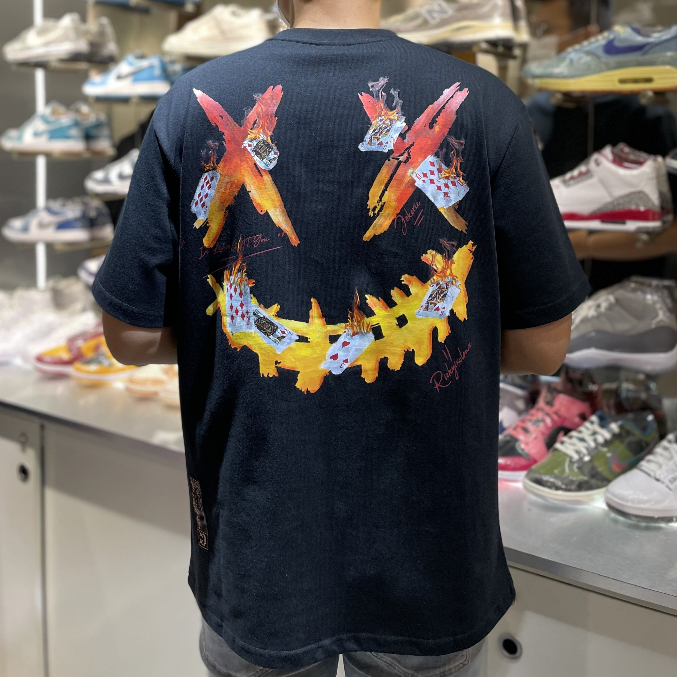 RIC Ricky is Clown Flame Poker Burning Card Black Tee