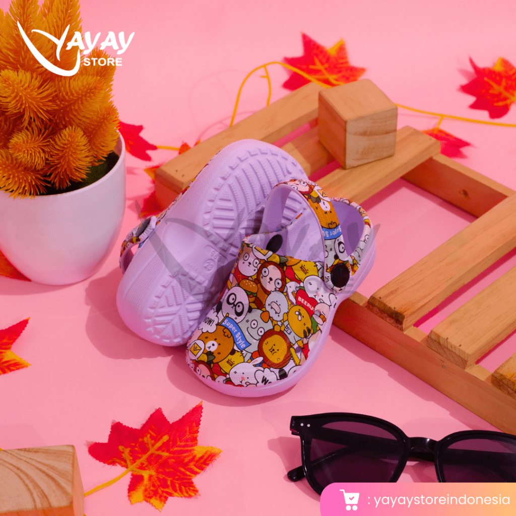 Sendal Kodok Anak Printing Size 23 s/d 27 / Sendal Kodok Anak karakter/ Sendal Kodok Anak Lucu