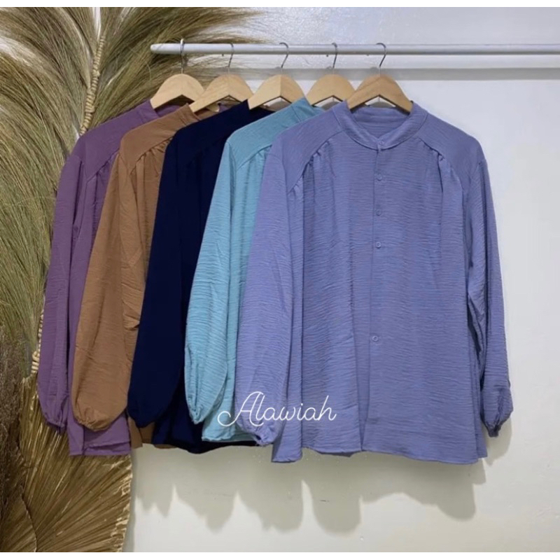 ALINA BLOUSE CRINKLE WANITA POLOS TERBARU