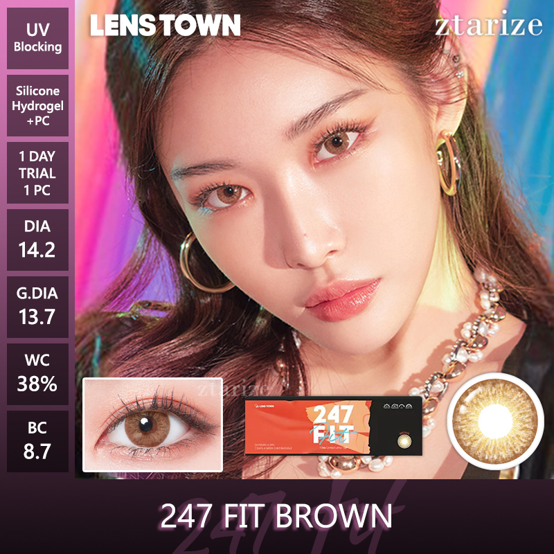 ztarize - Ready Stock - Trial LENSTOWN 🇰🇷 247 Fit Brown 1 Day Daily Soft Contact Lens 1 Pc LENSTOWN 