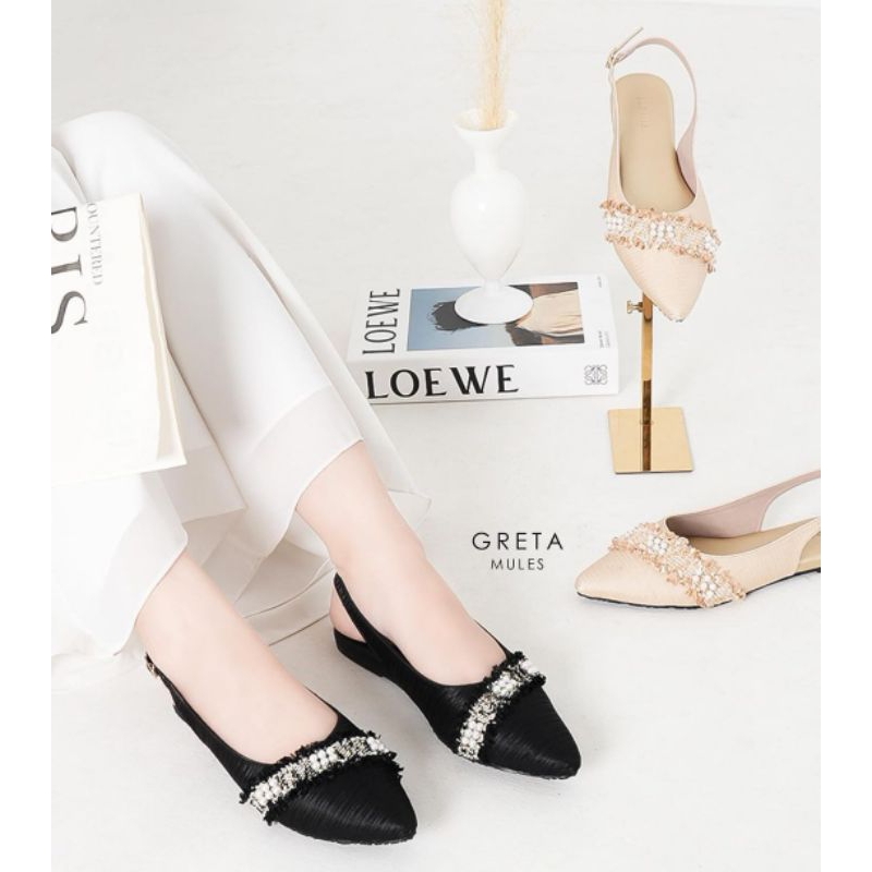 Damelia Melstore Greta Mules Wanita Flatshoes Wanita