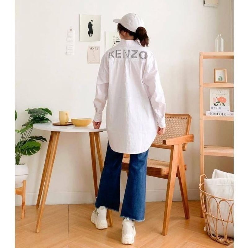 Kenzoo Tiger Pocket Oversized Shirt Korean Style