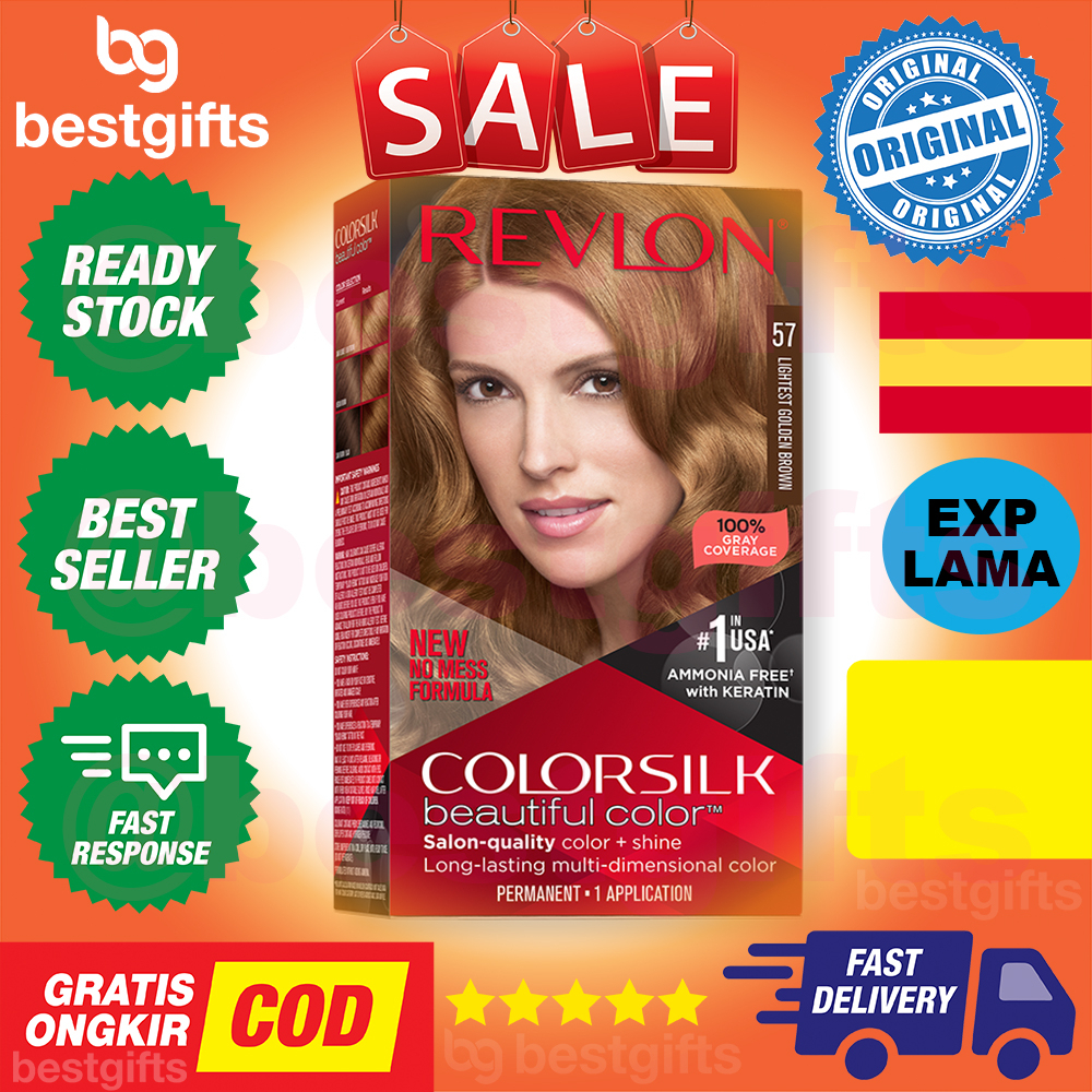 REVLON COLORSILK BEAUTIFUL COLOR PEWARNA RAMBUT TIDAK CEPAT PUDAR DAN TIDAK MERUSAK RAMBUT - 20 BROWN BLACK