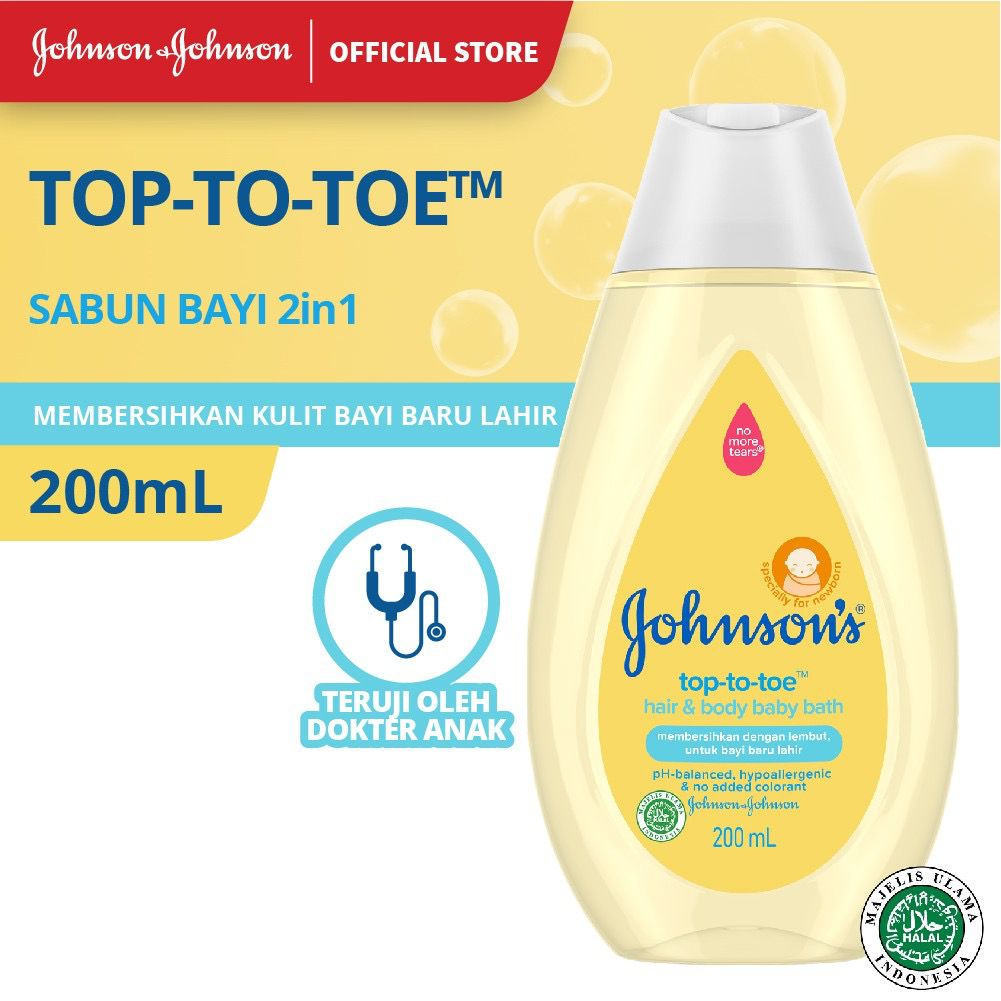 Johnsons Top-to-Toe Hair &amp; Body Baby Bath 200ml