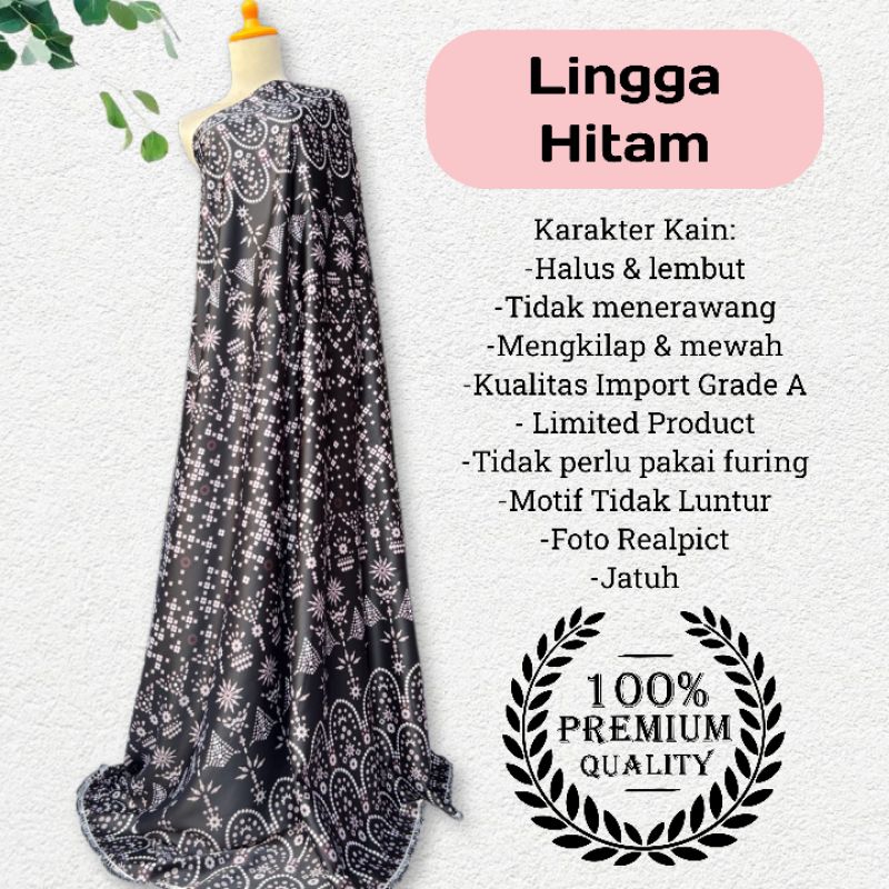 Kain Dr Silk Motif lingga harga tertera untuk panjang setengah meter